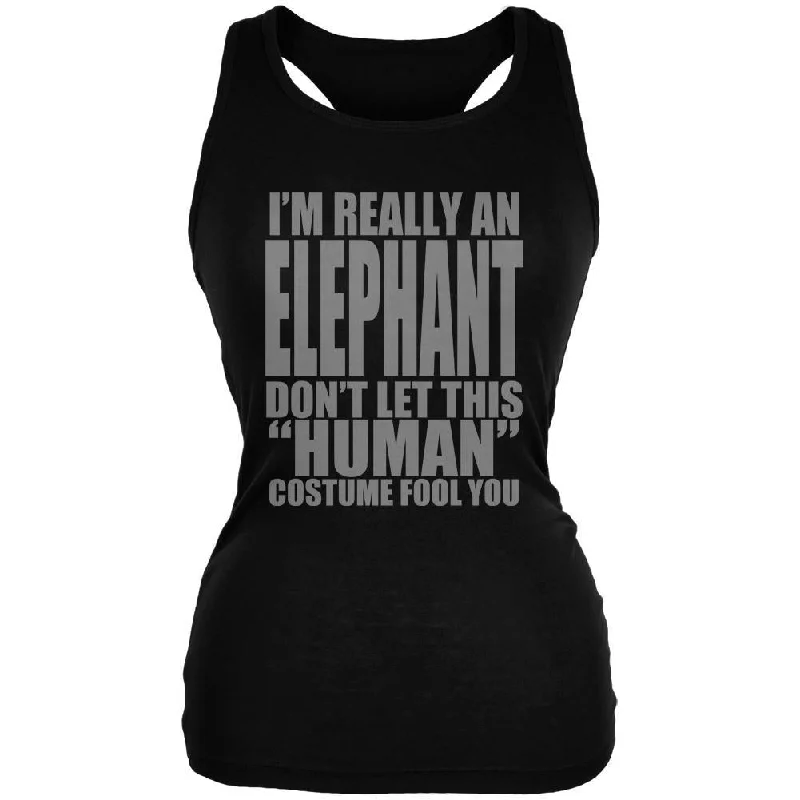 Halloween Human Elephant Costume Juniors Soft Tank Top sequin tank top