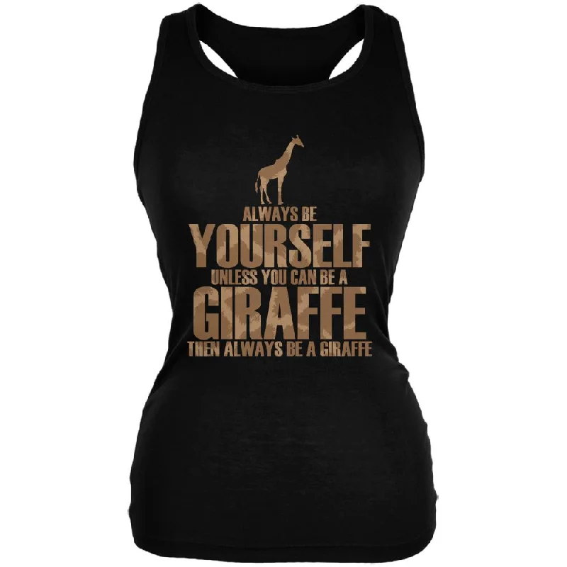 Always Be Yourself Giraffe Juniors Soft Tank Top low neck tank