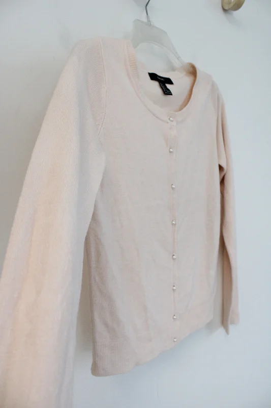 Forever 21 Light Pink Knit Pearl Button Cardigan | S Lace Blend Ribbed Blend Corduroy Blend Forever 21 Light Pink Knit Pearl Button Cardigan | S Lace Blend Ribbed Blend Corduroy Blend