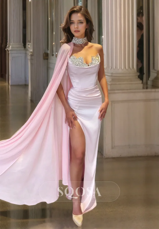 Beaded Halter Sweetheart Sleeveless Mermaid Prom Dress Pleated Floor-Length Party Gowns with Overlay Beaded Halter Sweetheart Sleeveless Mermaid Prom Dress Pleated Floor-Length Party Gowns with Overlay