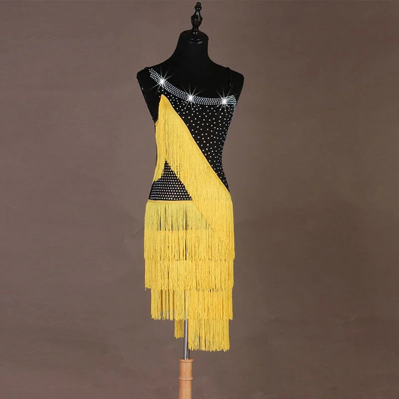 Asymmetric Sleeveless Latin Dress