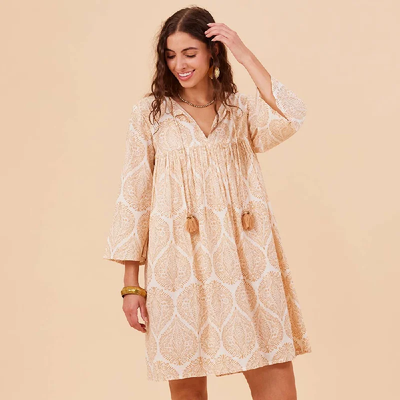 Zaharra Gold Cotton Tunic Dress
