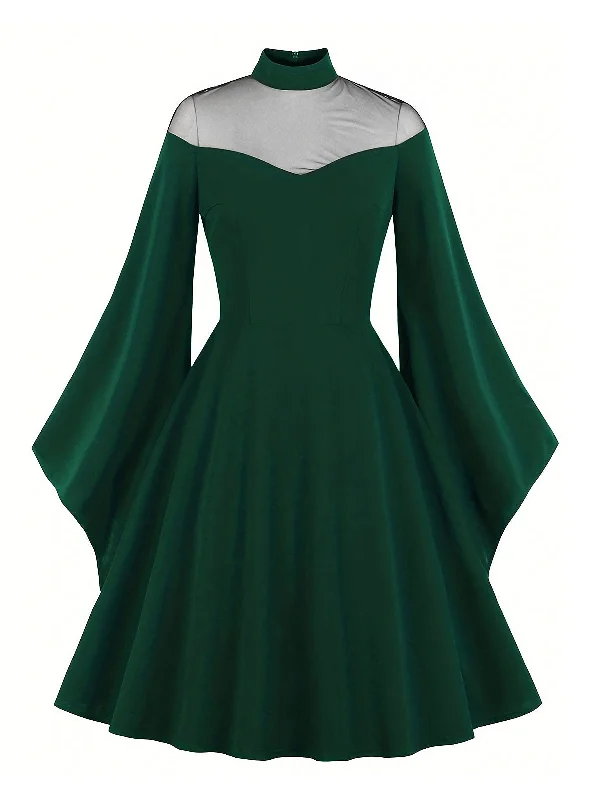 1950s Halloween Flare Sleeve Swing Dress