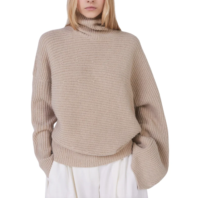 Rib-Knit Cashmere Cape Jumper