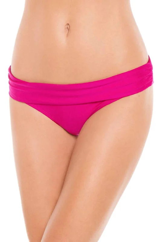 Women's Banded Hipster Bikini Bottom Swimsuit In Berry