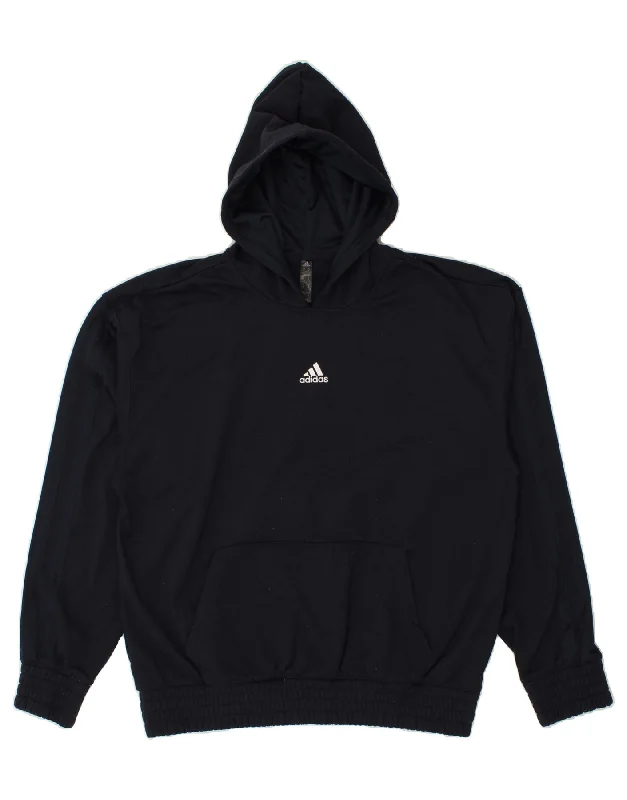 ADIDAS Mens Hoodie Jumper Medium Navy Blue Polyester