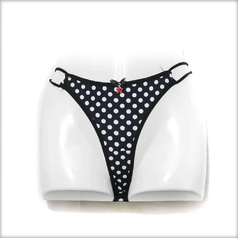 Black & White Polka Dotted Bikini Panty Tie front bikini, Adjustable, Sexy, Comfortable Black & White Polka Dotted Bikini Panty Tie front bikini, Adjustable, Sexy, Comfortable