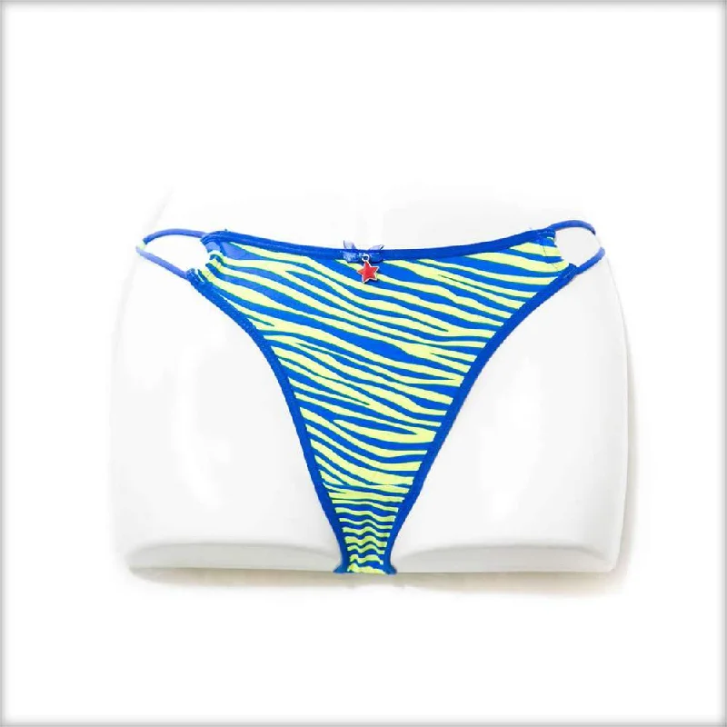 Blue Tiger Print Bikini Panty Stretch bikini, Comfortable, Trendy, Chic