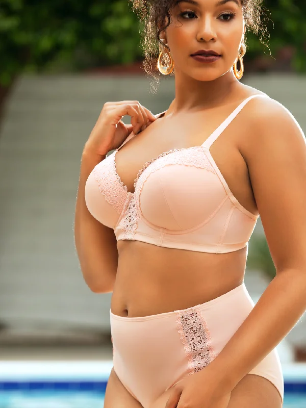 Brigitte Demi Bikini Top - Peach Bud - S8201 Cutout swimsuit, Sexy, Trendy, Fashionable Brigitte Demi Bikini Top - Peach Bud - S8201 Cutout swimsuit, Sexy, Trendy, Fashionable