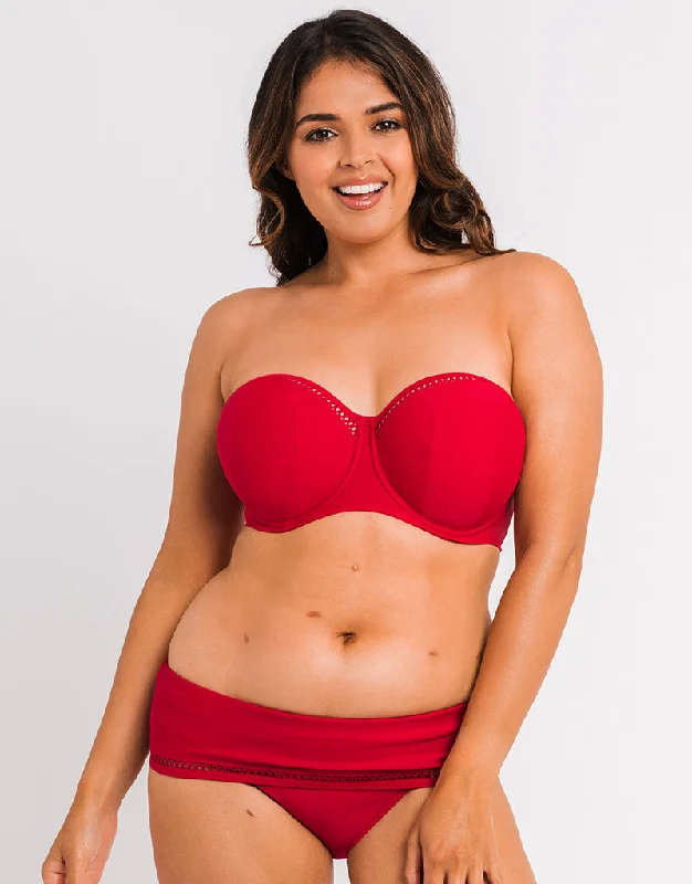 Curvy Kate First Class Bandeau Strapless Multiway Bikini Top Red Velvet bikini set, Glamorous, Trendy, Sexy Curvy Kate First Class Bandeau Strapless Multiway Bikini Top Red Velvet bikini set, Glamorous, Trendy, Sexy