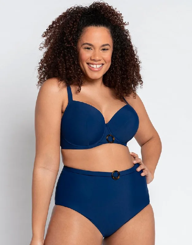 Curvy Kate Retro Sun Padded Balcony Bikini Multiway Top Navy Twisted bikini top, Trendy, Sexy, Comfortable Curvy Kate Retro Sun Padded Balcony Bikini Multiway Top Navy Twisted bikini top, Trendy, Sexy, Comfortable