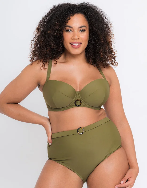 Curvy Kate Retro Sun Padded Balcony Bikini Multiway Top Olive V-neck bikini, Sexy, Chic, Comfortable Curvy Kate Retro Sun Padded Balcony Bikini Multiway Top Olive V-neck bikini, Sexy, Chic, Comfortable