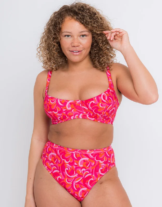 Curvy Kate Retro Wave Multiway Balcony Bikini Top Print Mix Wrap bikini, Sexy, Trendy, Comfortable Curvy Kate Retro Wave Multiway Balcony Bikini Top Print Mix Wrap bikini, Sexy, Trendy, Comfortable