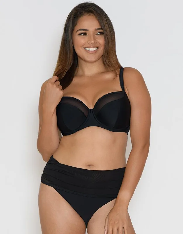 Curvy Kate Sheer Class Padded Balcony Bikini Top Black Twist front bikini, Trendy, Sexy, Comfortable Curvy Kate Sheer Class Padded Balcony Bikini Top Black Twist front bikini, Trendy, Sexy, Comfortable