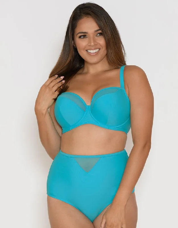Curvy Kate Sheer Class Padded Balcony Bikini Top Turquoise Twisted bikini top, Sexy, Trendy, Stylish Curvy Kate Sheer Class Padded Balcony Bikini Top Turquoise Twisted bikini top, Sexy, Trendy, Stylish