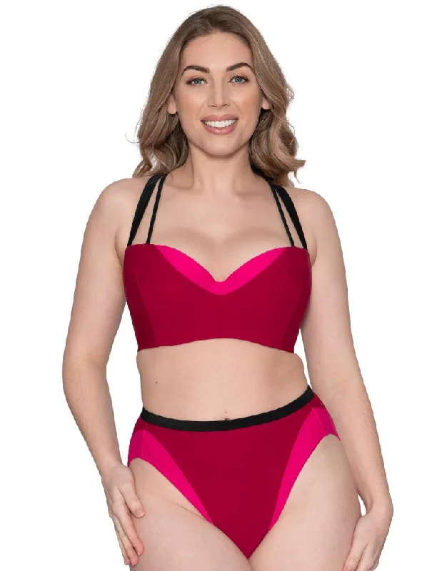 Curvy Kate Subtropic Padded Balcony Bikini Top Cherry Red/Pink Triangle top bikini, Classic, Sexy, Comfortable Curvy Kate Subtropic Padded Balcony Bikini Top Cherry Red/Pink Triangle top bikini, Classic, Sexy, Comfortable