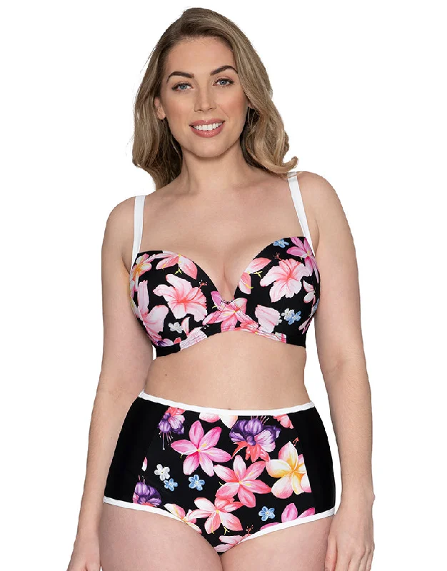 Curvy Kate Tropicana Moulded Plunge Bikini Top Black Print Tied bikini top, Adjustable, Sexy, Comfortable Curvy Kate Tropicana Moulded Plunge Bikini Top Black Print Tied bikini top, Adjustable, Sexy, Comfortable