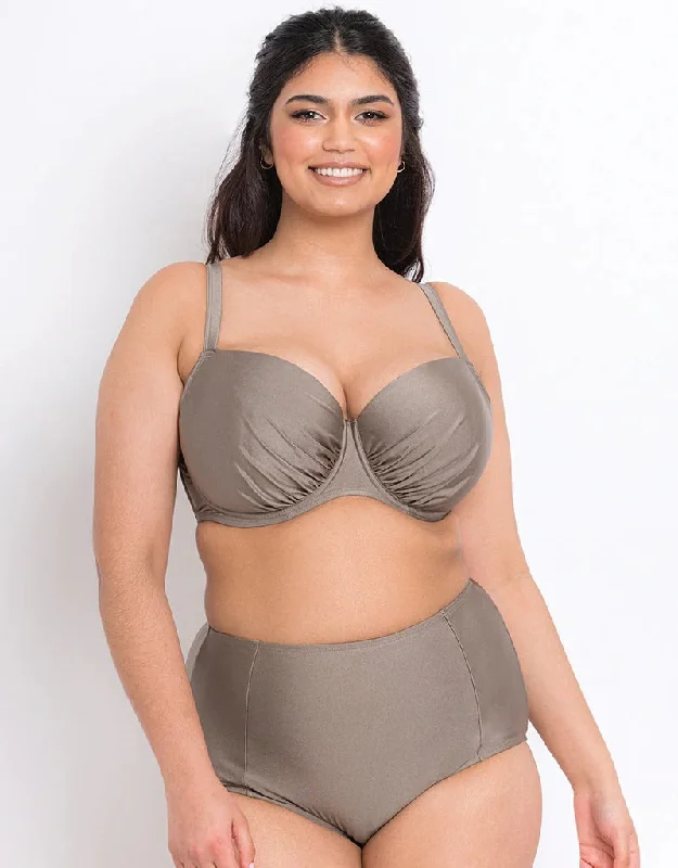 Flirtelle Fiji Sands Padded Balcony Bikini Top Stone High-cut bikini, Sexy, Retro, Comfortable Flirtelle Fiji Sands Padded Balcony Bikini Top Stone High-cut bikini, Sexy, Retro, Comfortable