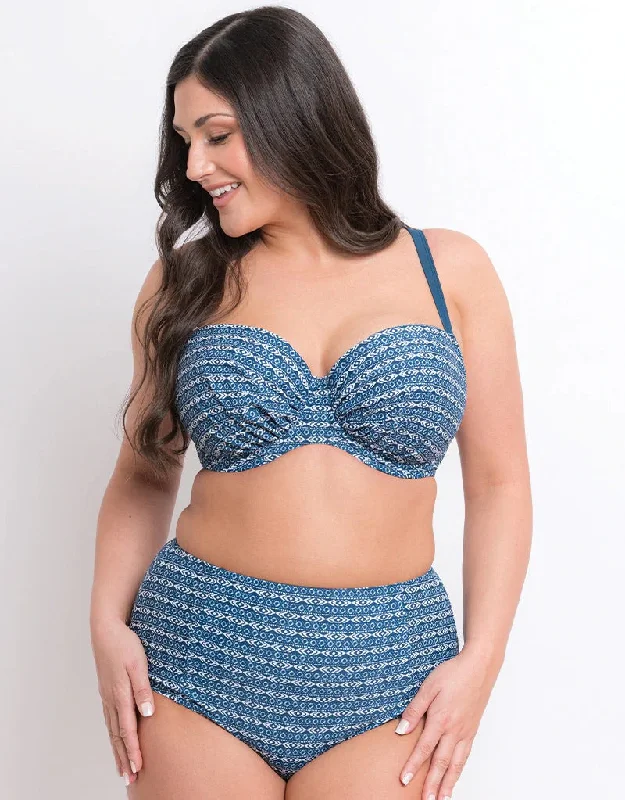 Flirtelle Malibu Marina Padded Balcony Bikini Top Navy Print Halter top bikini, Elegant, Comfortable, Trendy Flirtelle Malibu Marina Padded Balcony Bikini Top Navy Print Halter top bikini, Elegant, Comfortable, Trendy