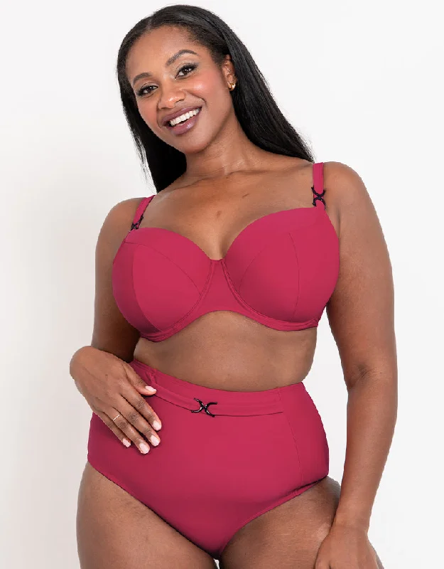 Flirtelle Verona Beach Padded Balcony Bikini Top Crimson High-leg bikini, Retro style, Sexy, Fashionable Flirtelle Verona Beach Padded Balcony Bikini Top Crimson High-leg bikini, Retro style, Sexy, Fashionable