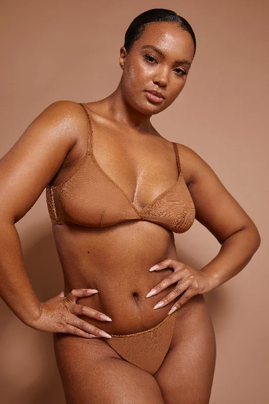 Soft Mesh String Bikini in Almond Bikini with straps, Adjustable, Comfortable, Trendy Soft Mesh String Bikini in Almond Bikini with straps, Adjustable, Comfortable, Trendy