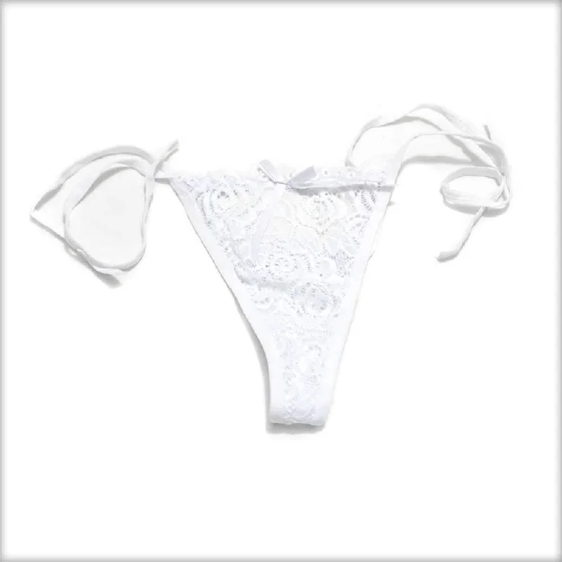 Lace Tie White Bikini Panty Brazilian bikini, Sexy, Comfortable, Summer
