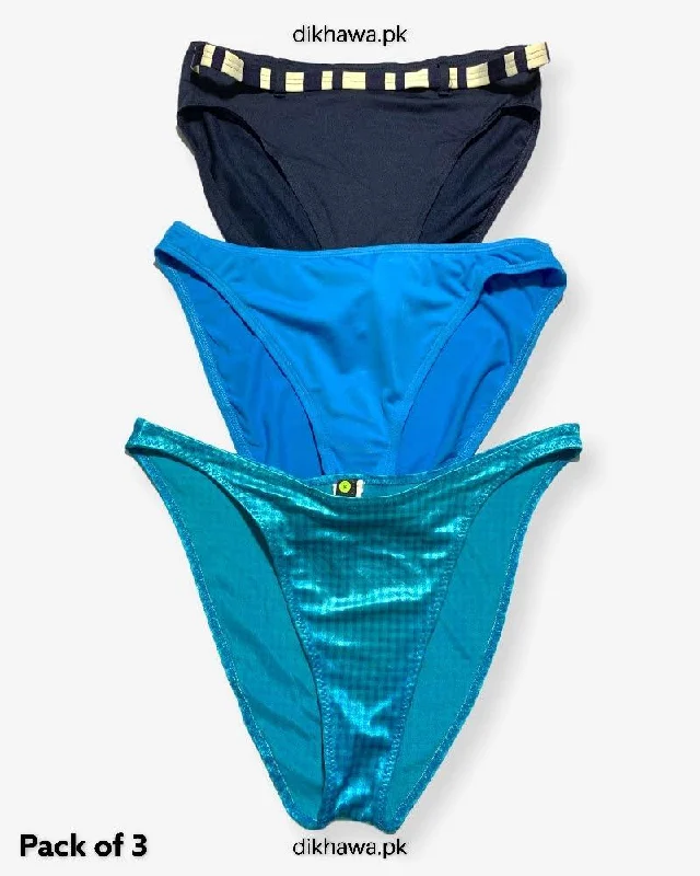 Pack of 3 Imported Stocklot Branded Jersey Panty Bikini Style Sexy Thong Panty Floral high-waisted bikini, Feminine, Retro, Trendy Pack of 3 Imported Stocklot Branded Jersey Panty Bikini Style Sexy Thong Panty Floral high-waisted bikini, Feminine, Retro, Trendy