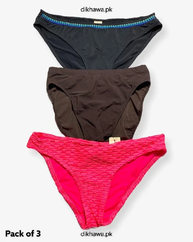 Pack of 3 Imported Stocklot Branded Jersey Panty Bikini Style Sexy Thong Panty Flared bikini bottom, Fun, Trendy, Comfortable Pack of 3 Imported Stocklot Branded Jersey Panty Bikini Style Sexy Thong Panty Flared bikini bottom, Fun, Trendy, Comfortable