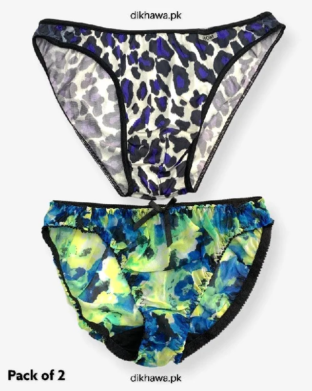 Pack of 2 Imported Stocklot Branded Net Panty Stretchable Bikini Style Thong Panty 2021 Ribbed bikini top, Comfortable, Sexy, Trendy Pack of 2 Imported Stocklot Branded Net Panty Stretchable Bikini Style Thong Panty 2021 Ribbed bikini top, Comfortable, Sexy, Trendy