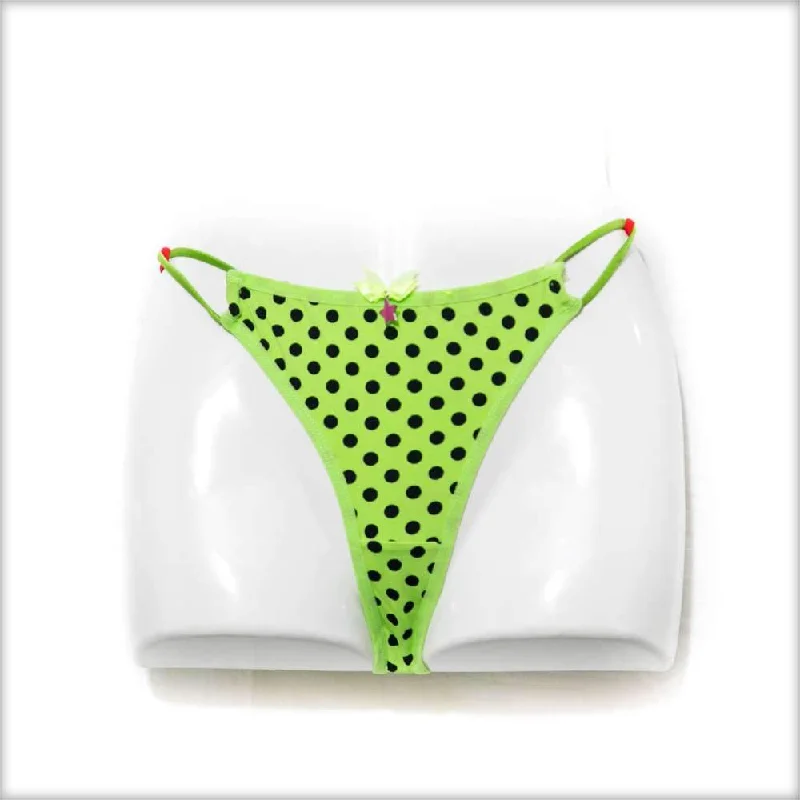 Parrot Green & Black Polka Dotted Bikini Panty Skirted bikini bottom, Feminine, Stylish, Comfortable Parrot Green & Black Polka Dotted Bikini Panty Skirted bikini bottom, Feminine, Stylish, Comfortable