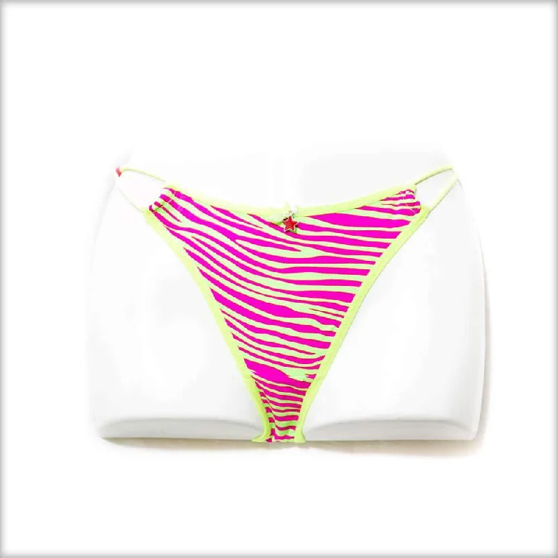 Parrot Green Tiger Print Bikini Panty Silk bikini, Luxurious, Elegant, Sexy