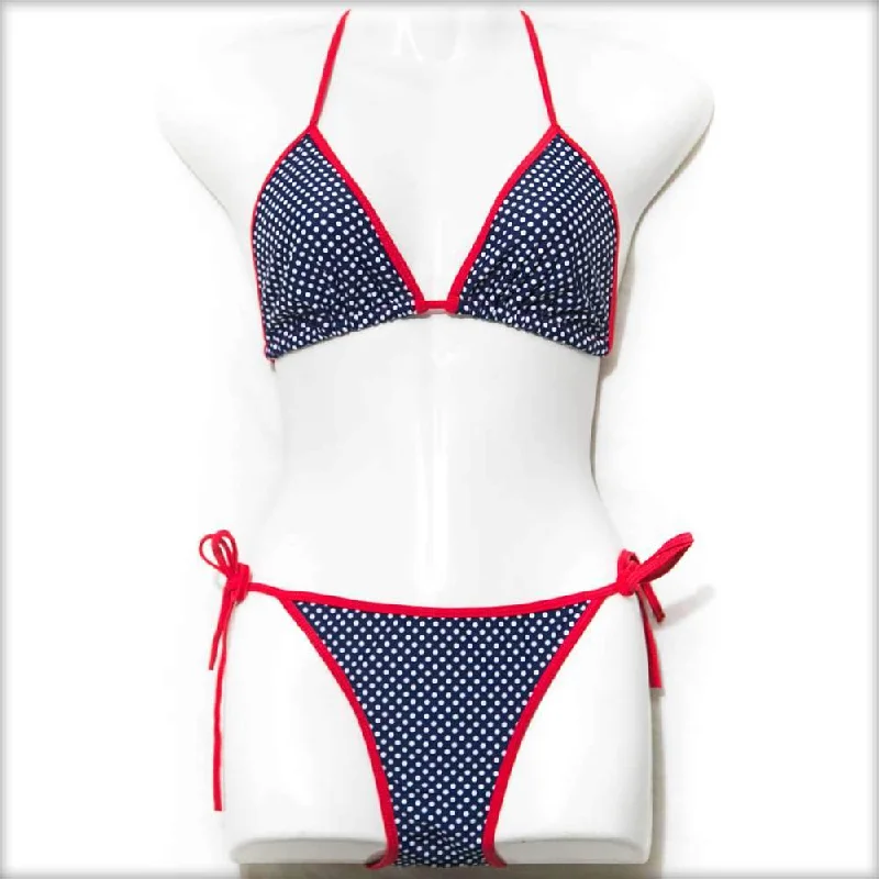 Polka Dot Bikini Set Side tie bikini bottom, Adjustable, Sexy, Comfortable