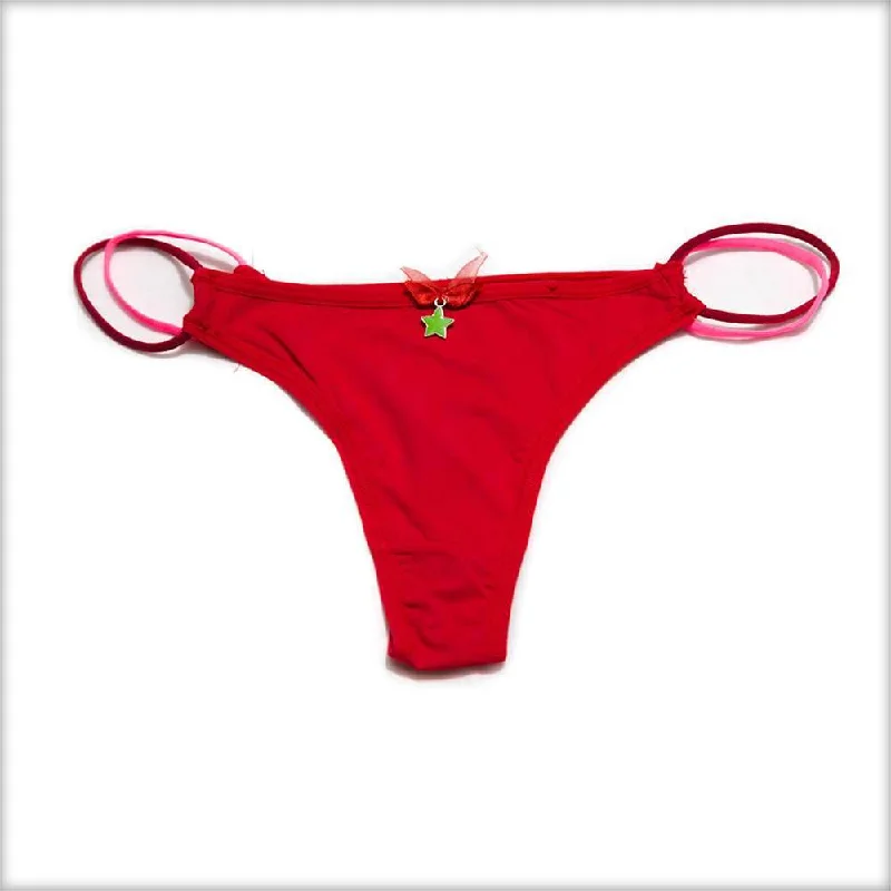 Red Bikini Panty Shiny bikini, Metallic fabric, Sexy, Beachwear