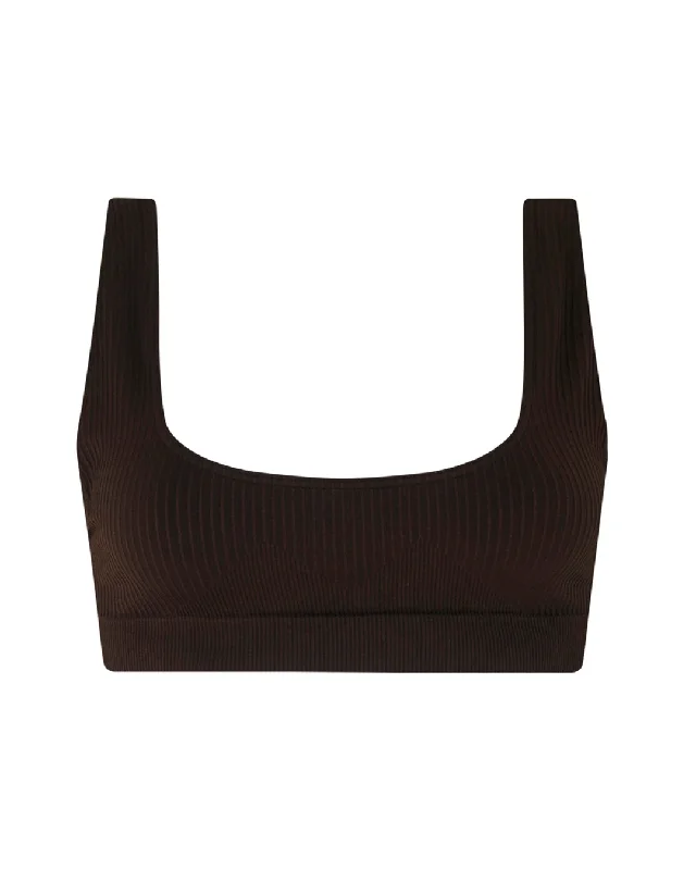 WIDE RIBBED SERENE Bikini Bra Top | Black Banded bikini top, Sleek, Trendy, Comfortable