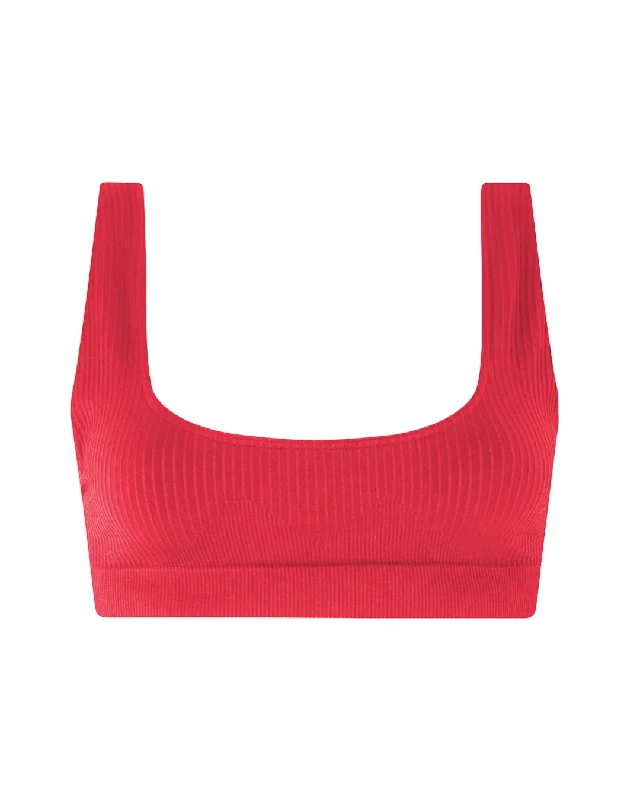 WIDE RIBBED SERENE Bikini Bra Top | Cerise Bikini with criss-cross straps, Sexy, Trendy, Comfortable WIDE RIBBED SERENE Bikini Bra Top | Cerise Bikini with criss-cross straps, Sexy, Trendy, Comfortable