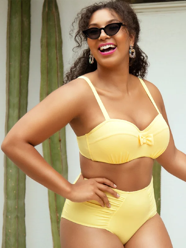 Vivien Balconette Bikini Top - Lemon Drop - S8162 Eco-friendly bikini, Sustainable, Trendy, Fashionable Vivien Balconette Bikini Top - Lemon Drop - S8162 Eco-friendly bikini, Sustainable, Trendy, Fashionable