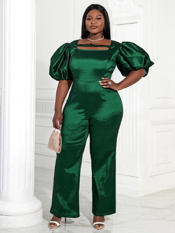 AOMEI Women Overalls Shiny Green Bodycon Jumpsuit Wide leg jumpsuit, Relaxed fit, Chic, Comfortable AOMEI Women Overalls Shiny Green Bodycon Jumpsuit Wide leg jumpsuit, Relaxed fit, Chic, Comfortable