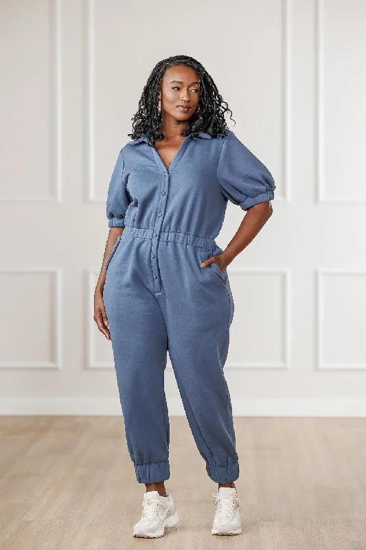 FINAL SALE - Arley Surplice Back Jumpsuit - Steel Blue Sexy jumpsuit, Night out, Fashionable, Elegant FINAL SALE - Arley Surplice Back Jumpsuit - Steel Blue Sexy jumpsuit, Night out, Fashionable, Elegant