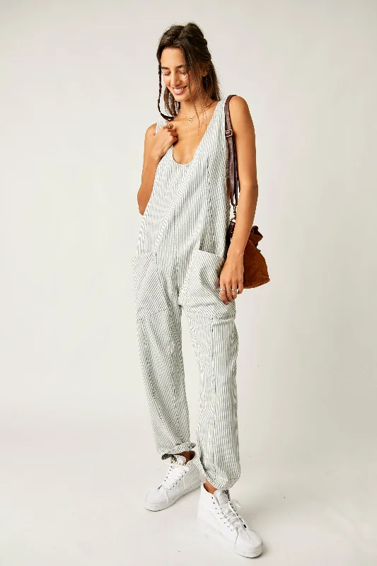 Free People High Roller Railroad Jumpsuit in Pillow Talk Stripe Boho style jumpsuit, Comfortable, Relaxed fit, Trendy Free People High Roller Railroad Jumpsuit in Pillow Talk Stripe Boho style jumpsuit, Comfortable, Relaxed fit, Trendy
