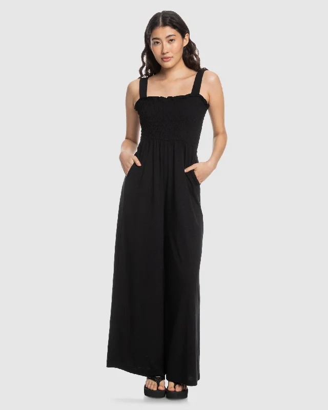 Womens Just Passing By Smocked Jersey Jumpsuit Summer jumpsuit, Light fabric, Comfortable, Fashionable Womens Just Passing By Smocked Jersey Jumpsuit Summer jumpsuit, Light fabric, Comfortable, Fashionable