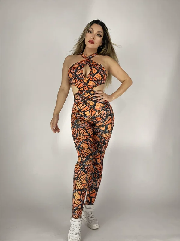 La Fitwear Jumpsuit Lana Orange Elegant black jumpsuit, Night out, Sleek, Fashionable La Fitwear Jumpsuit Lana Orange Elegant black jumpsuit, Night out, Sleek, Fashionable