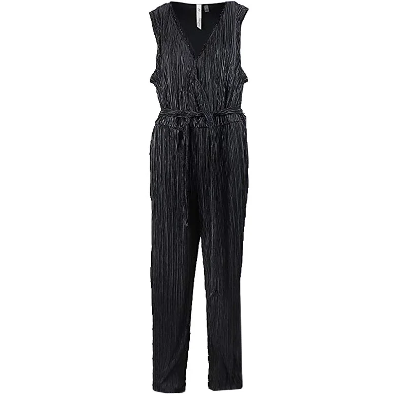 NY Collection Black Sleeveless Surplice Wide Leg Belted Jumpsuit Plus Size Faux leather jumpsuit, Trendy, Fashionable, Street style NY Collection Black Sleeveless Surplice Wide Leg Belted Jumpsuit Plus Size Faux leather jumpsuit, Trendy, Fashionable, Street style