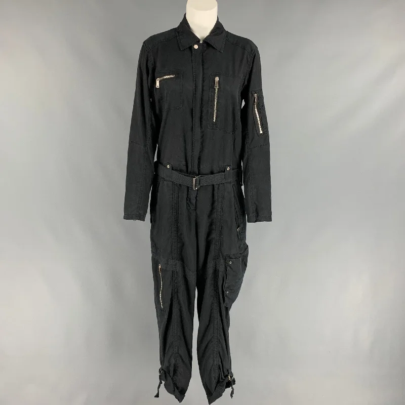 POLO by RALPH LAUREN Size 6 Black Lyocell Belted Jumpsuit Printed jumpsuit, Bold design, Comfortable, Trendy POLO by RALPH LAUREN Size 6 Black Lyocell Belted Jumpsuit Printed jumpsuit, Bold design, Comfortable, Trendy
