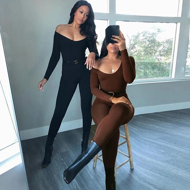 Stretchy Bodycon Autumn Jumpsuit Relaxed fit jumpsuit, Comfortable, Chic, Street style Stretchy Bodycon Autumn Jumpsuit Relaxed fit jumpsuit, Comfortable, Chic, Street style