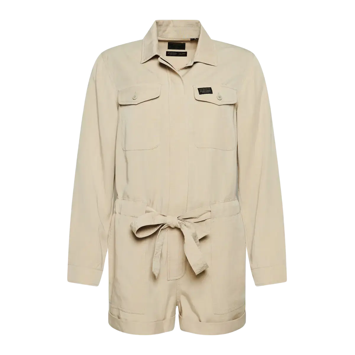 Superdry Vintage-Inspired Long Sleeve Military Playsuit One-piece jumpsuit, Casual, Comfortable, Stylish Superdry Vintage-Inspired Long Sleeve Military Playsuit One-piece jumpsuit, Casual, Comfortable, Stylish