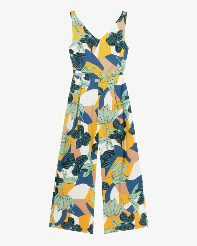 SMERA MART Viscose Leaf Printed Sleeveless Jumpsuit for Women Tailored wide leg jumpsuit, Professional, Elegant, Chic SMERA MART Viscose Leaf Printed Sleeveless Jumpsuit for Women Tailored wide leg jumpsuit, Professional, Elegant, Chic