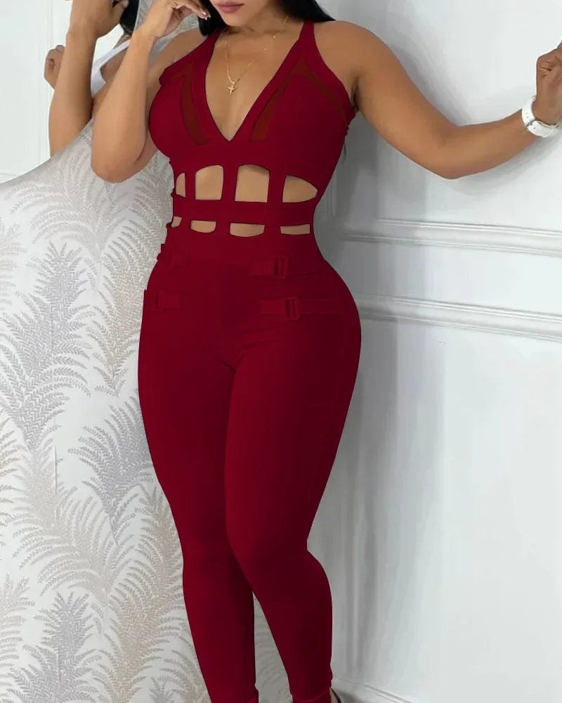 Women Spring Summer Jumpsuits Sleeveless New Printed White Waist Hollow Out Strap Halter Tight Jumpsuit Overall Pants Boho inspired jumpsuit, Relaxed, Comfortable, Stylish Women Spring Summer Jumpsuits Sleeveless New Printed White Waist Hollow Out Strap Halter Tight Jumpsuit Overall Pants Boho inspired jumpsuit, Relaxed, Comfortable, Stylish